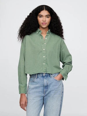 UltraSoft Denim Cropped Big Shirt