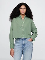 UltraSoft Denim Cropped Swing Shirt