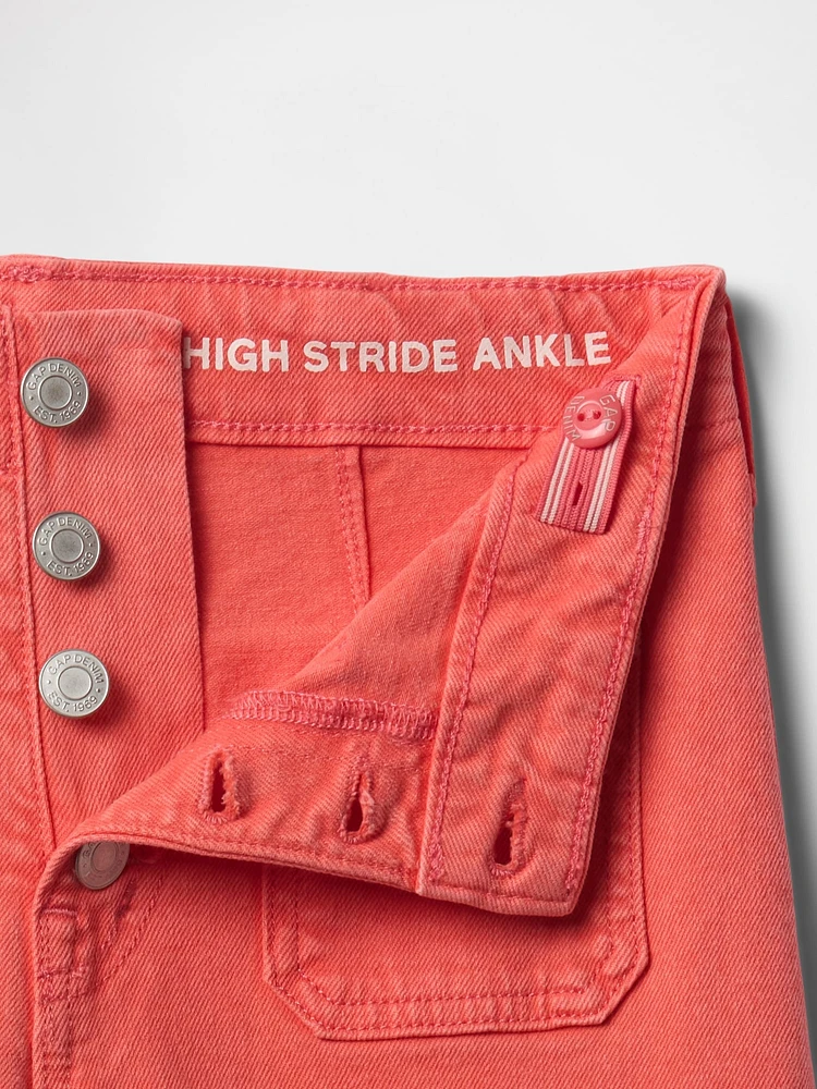 Kids High Rise Stride Wide-Leg Ankle Jeans
