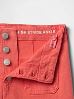 Kids High Rise Stride Wide-Leg Ankle Jeans