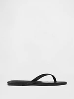 Vegan Leather Flip Flop Sandals