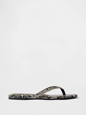 Vegan Leather Flip Flop Sandals