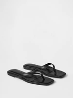 Vegan Leather Flip Flop Sandals