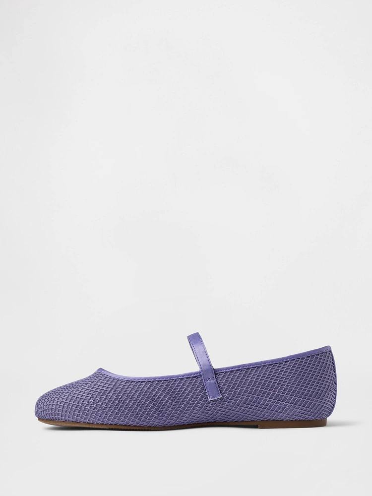 Kids Mesh Mary Jane Flats