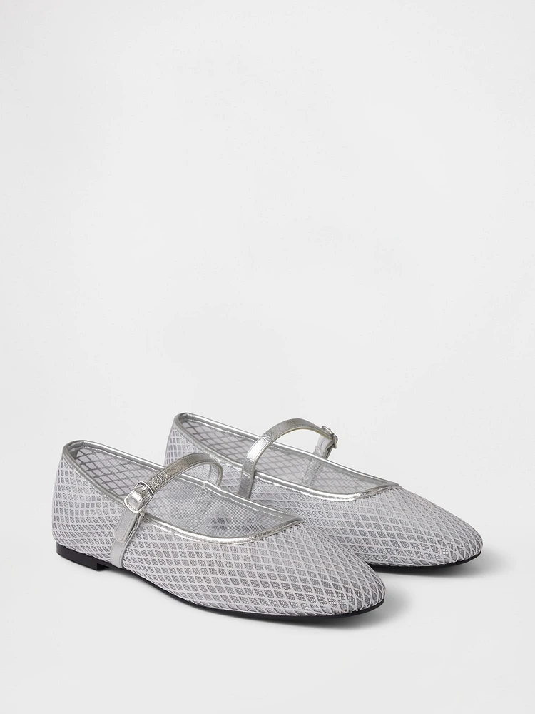 Mesh Mary Jane Flats