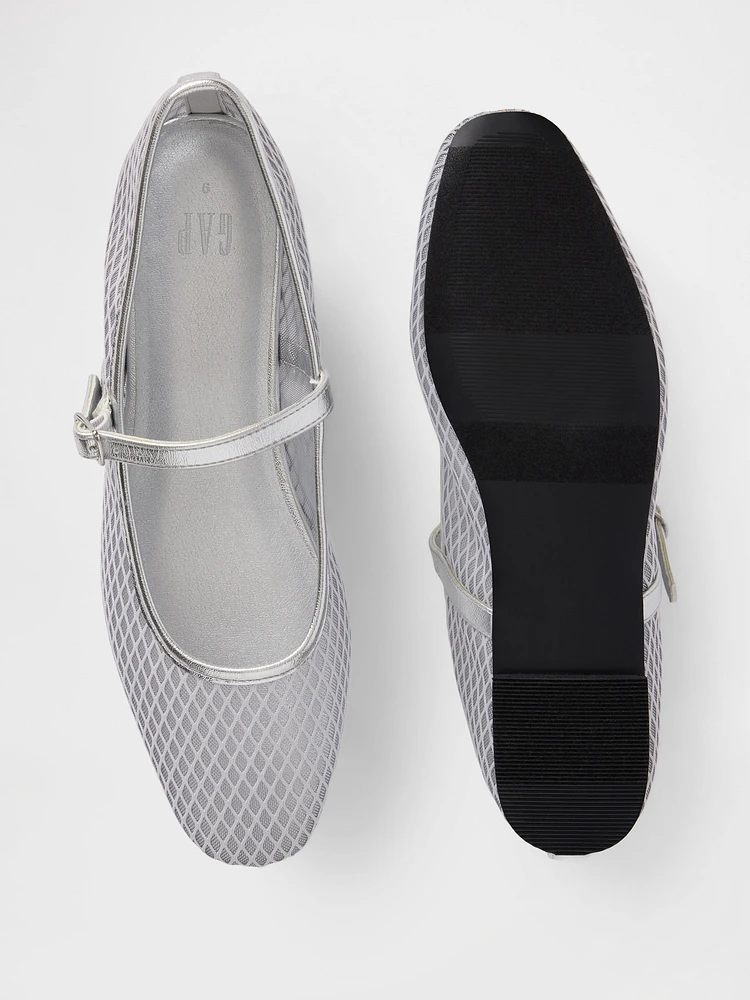 Mesh Mary Jane Flats