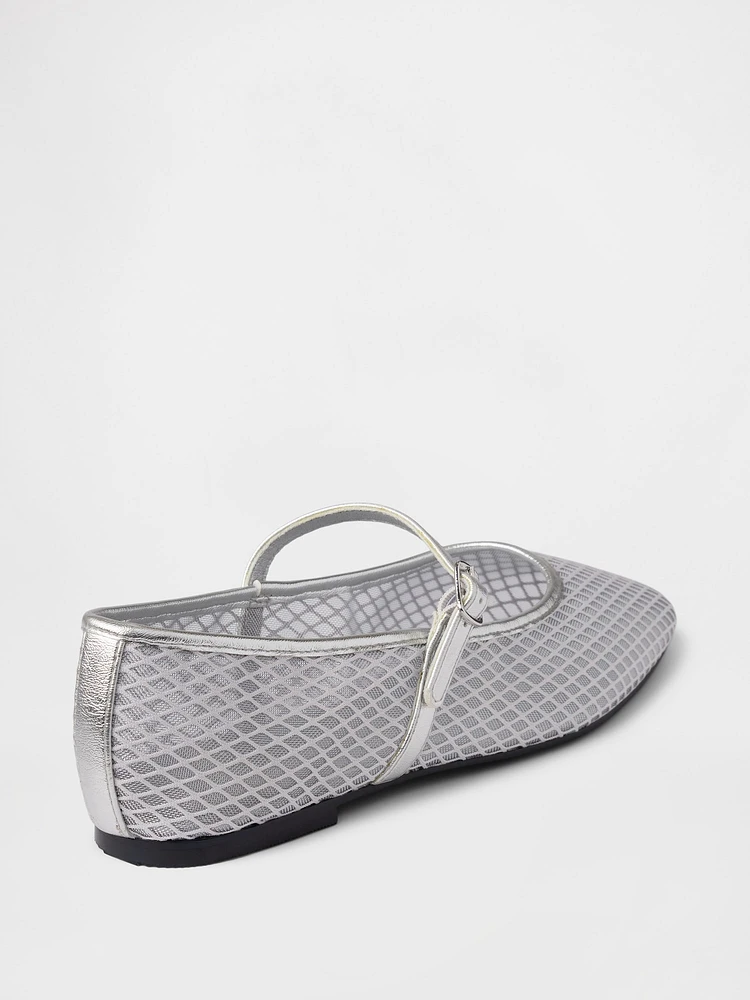 Mesh Mary Jane Flats