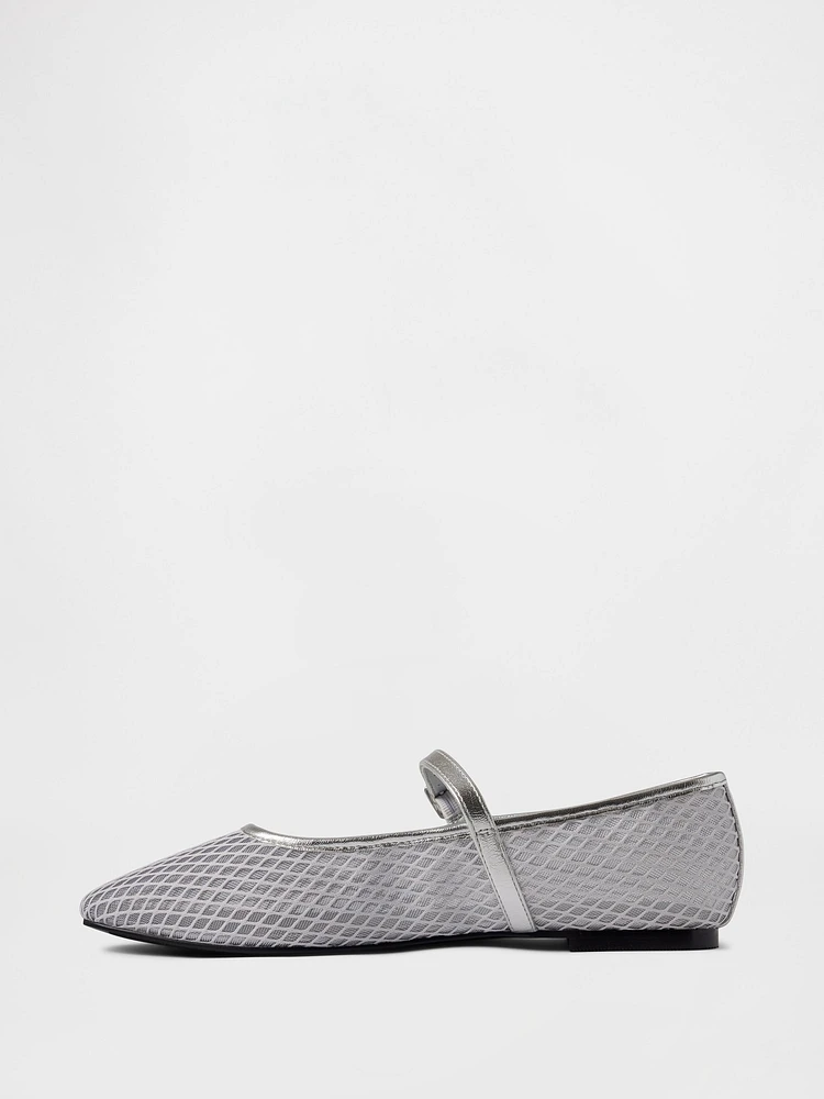 Mesh Mary Jane Flats