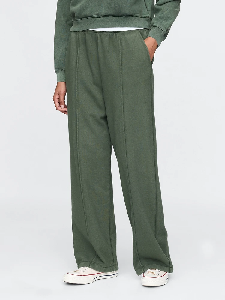 Heavyweight French Terry Seamed Wide-Leg Sweatpants