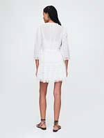 Lace-Trim Mini Dress