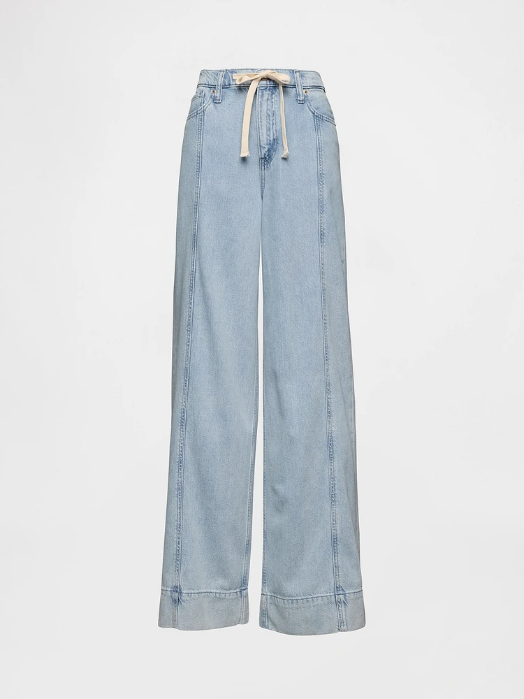 Mid Rise UltraSoft Denim Baggy Trousers