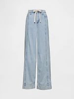 Mid Rise UltraSoft Denim Baggy Trousers