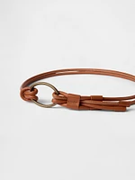 Vegan Leather Tie Belt