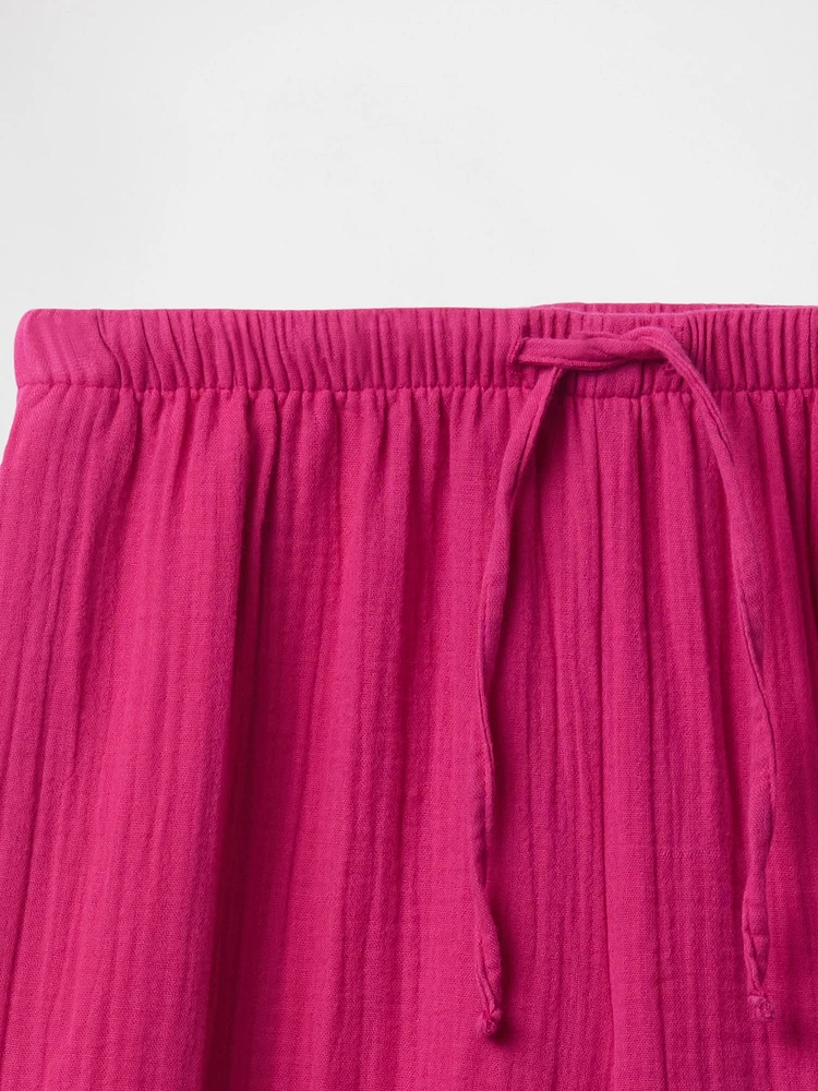 Kids Crinkle Gauze Easy Wide-Leg Pants