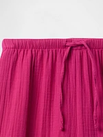 Kids Crinkle Gauze Easy Wide-Leg Pants