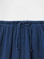 Kids Crinkle Gauze Denim Baggy Pants