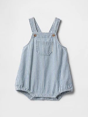 Baby Denim Stripe Bubble Overalls