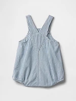 Baby Denim Stripe Bubble Overalls