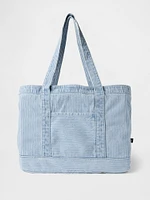 Denim Stripe Tote Bag