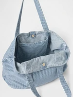 Denim Stripe Tote Bag