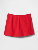 Linen-Blend Mini Skort