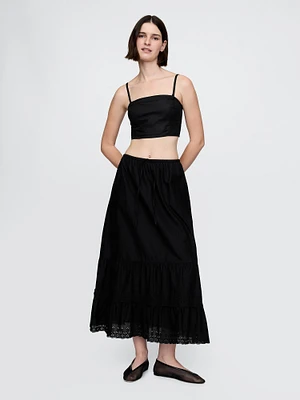 Easy Tiered Eyelet Maxi Skirt