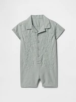 Baby Linen-Cotton Cabana Shorty One-Piece