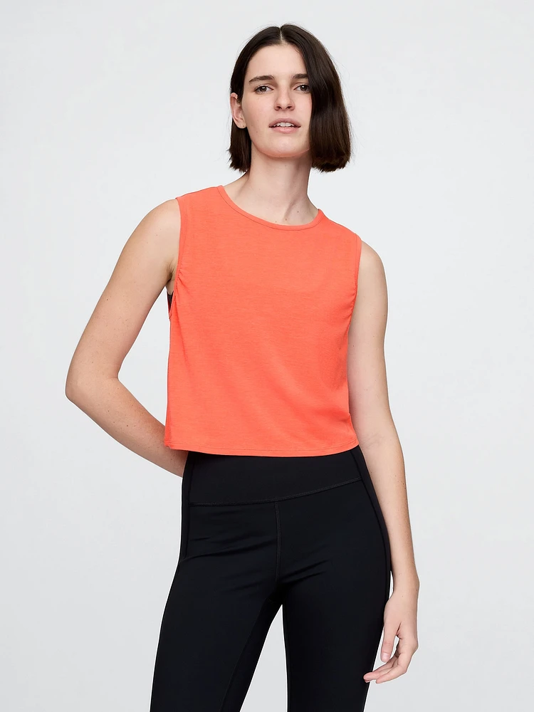 GapFit Breathe Cropped Muscle Tank Top