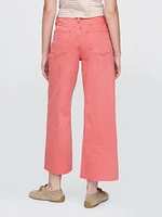 High Rise Stride Wide-Leg Ankle Jeans