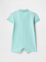Baby Pique Polo Shirt Shorty One-Piece