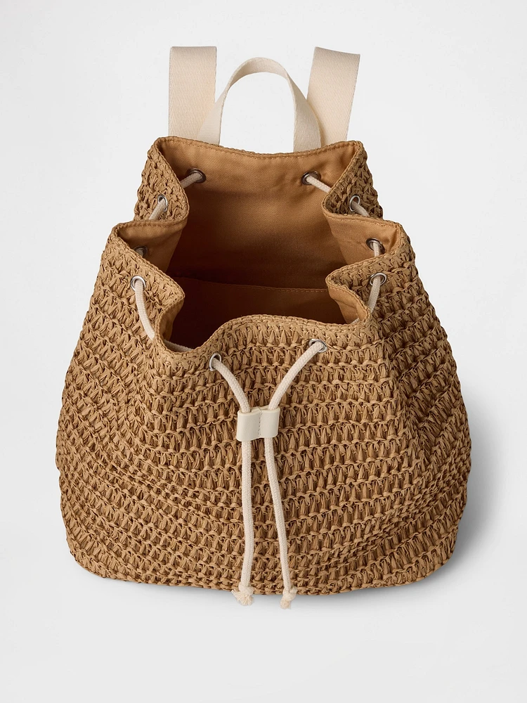 Kids Straw Bucket Backpack
