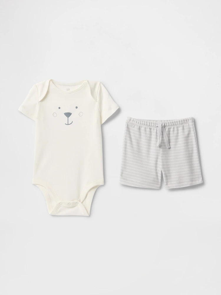 Baby Supima® Bear Bodysuit Outfit Set