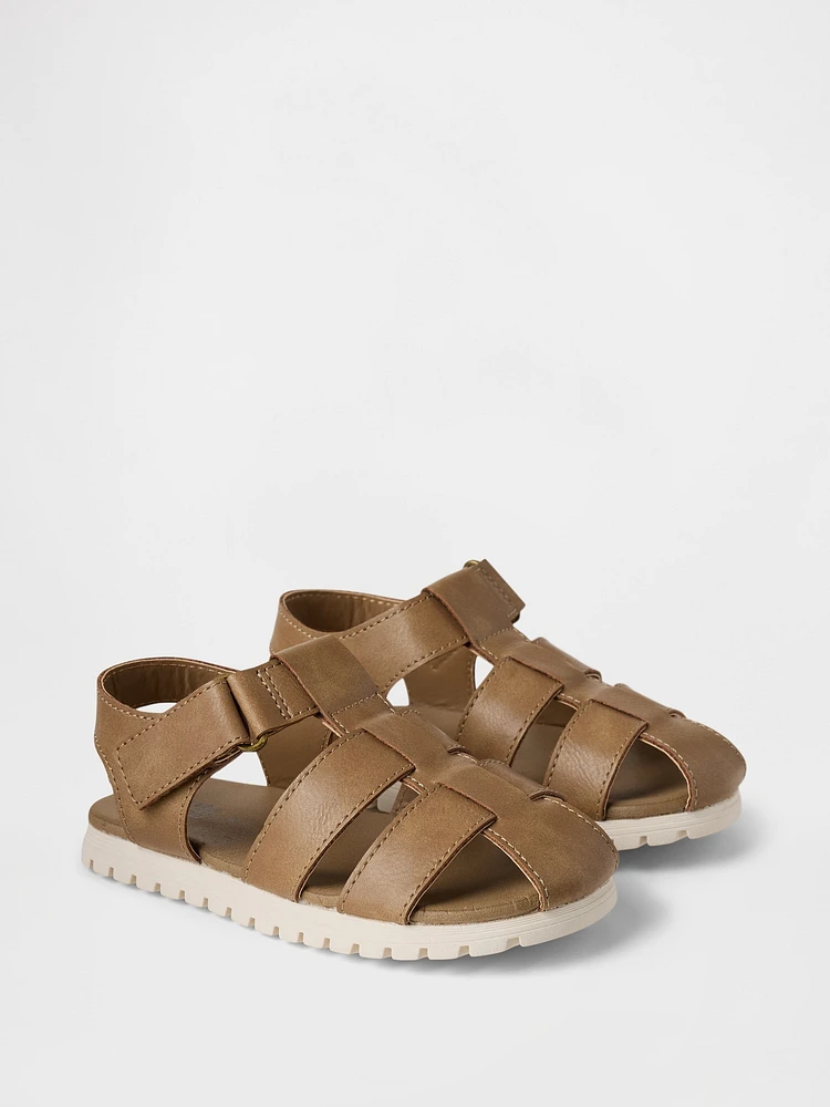 Toddler Vegan Leather Fisherman Sandals
