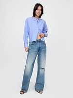 Organic Cotton Oxford Cropped Big Shirt