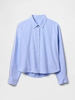 Organic Cotton Oxford Cropped Big Shirt