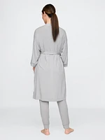 Maternity Lace Trim Robe Modal