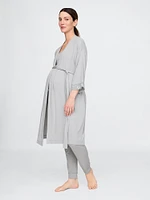 Maternity Lace Trim Robe Modal