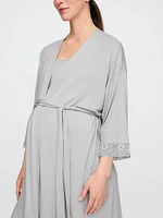 Maternity Lace Trim Robe Modal