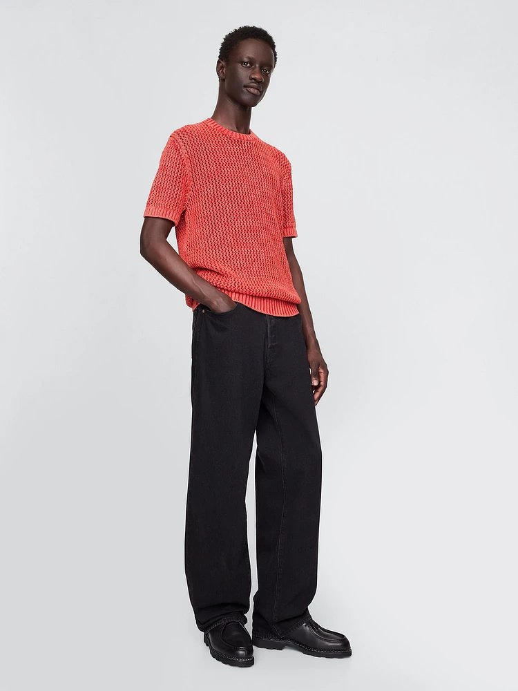 Crochet Mesh Crewneck T-Shirt
