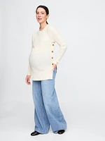 Maternity Side-Button Rib Sweater