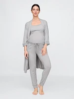 Maternity Lace Trim Robe Modal