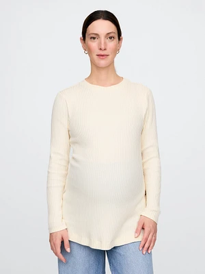 Maternity Side-Button Rib Sweater