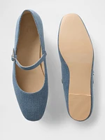 Denim Mary Jane Flats