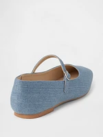 Denim Mary Jane Flats