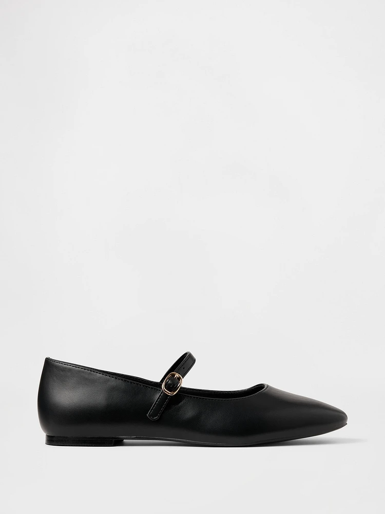 Vegan Leather Mary Jane Flats