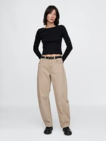 Heavyweight Rib Cropped Boatneck T-Shirt