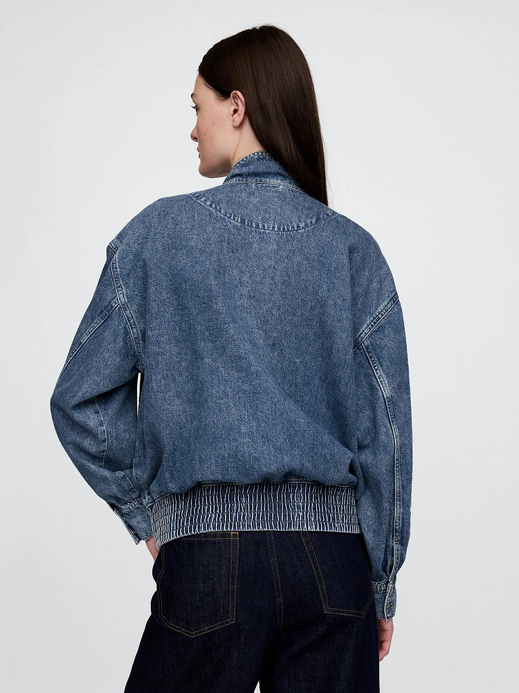 UltraSoft Denim Bomber Jacket