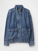 UltraSoft Denim Bomber Jacket