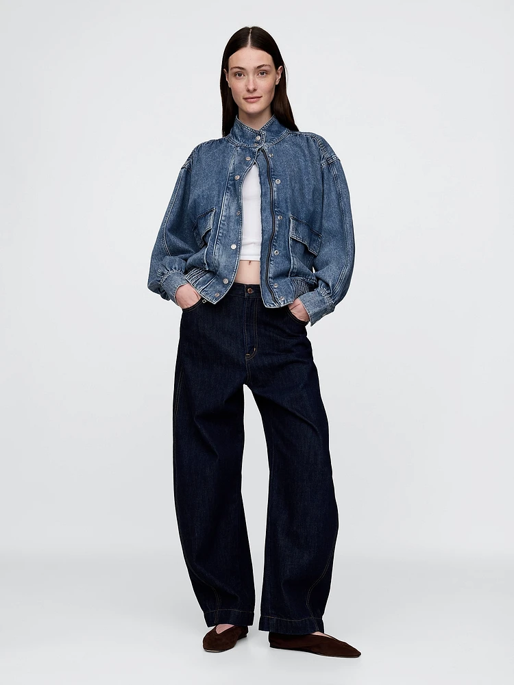 UltraSoft Denim Bomber Jacket