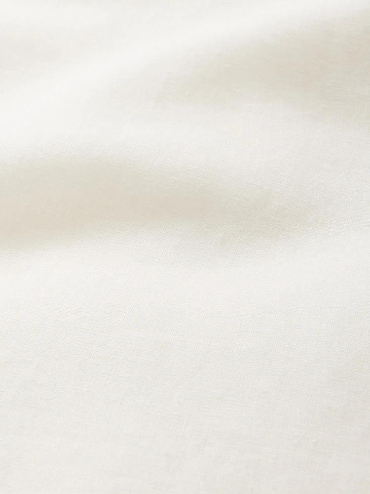 Linen-Blend Scalloped Midi Dress